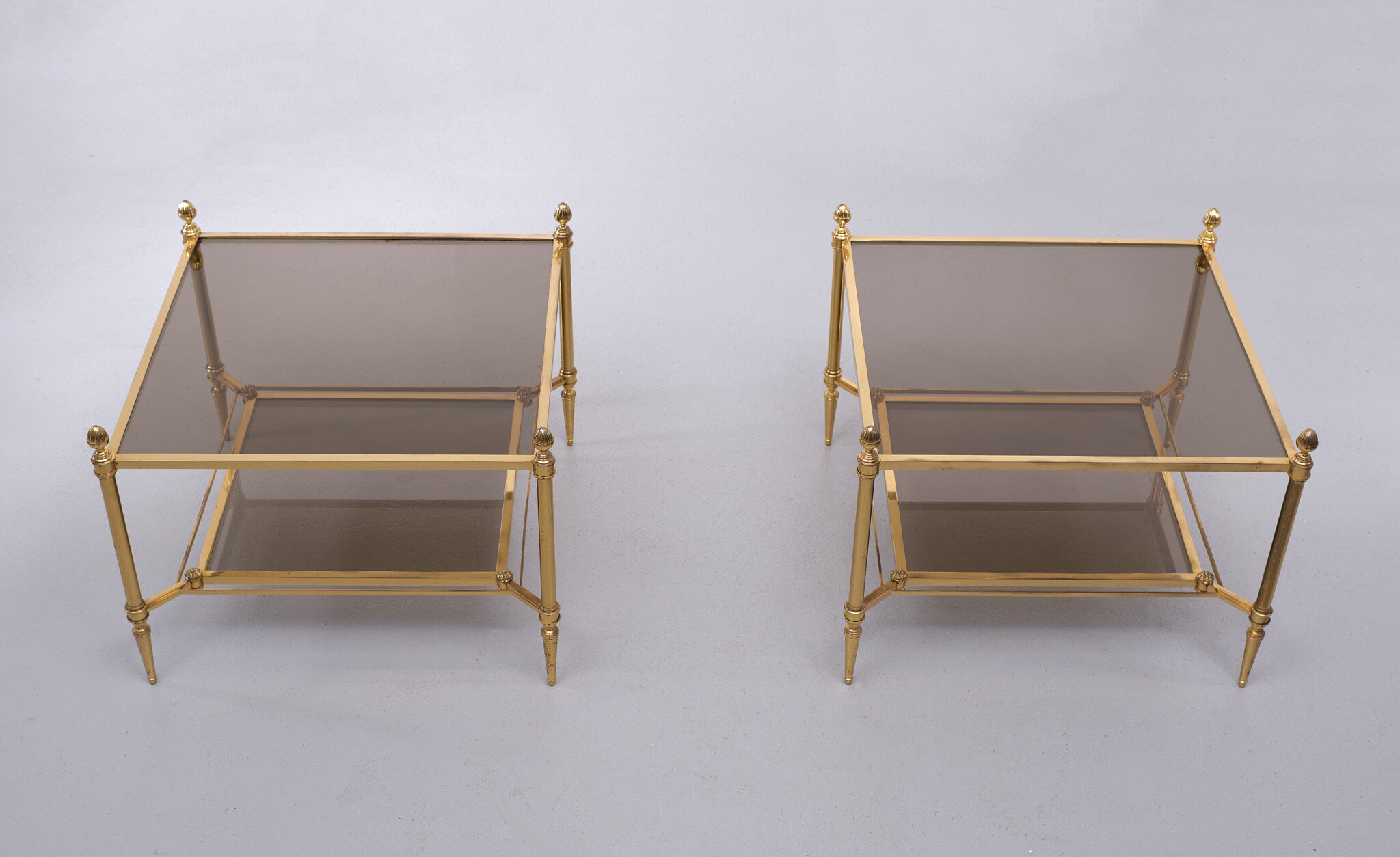 Superb brass bronze sofa tables, 1950s, france