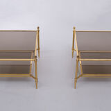 Superb brass bronze sofa tables, 1950s, france