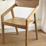 Set of 4 designer chairs in solid oak