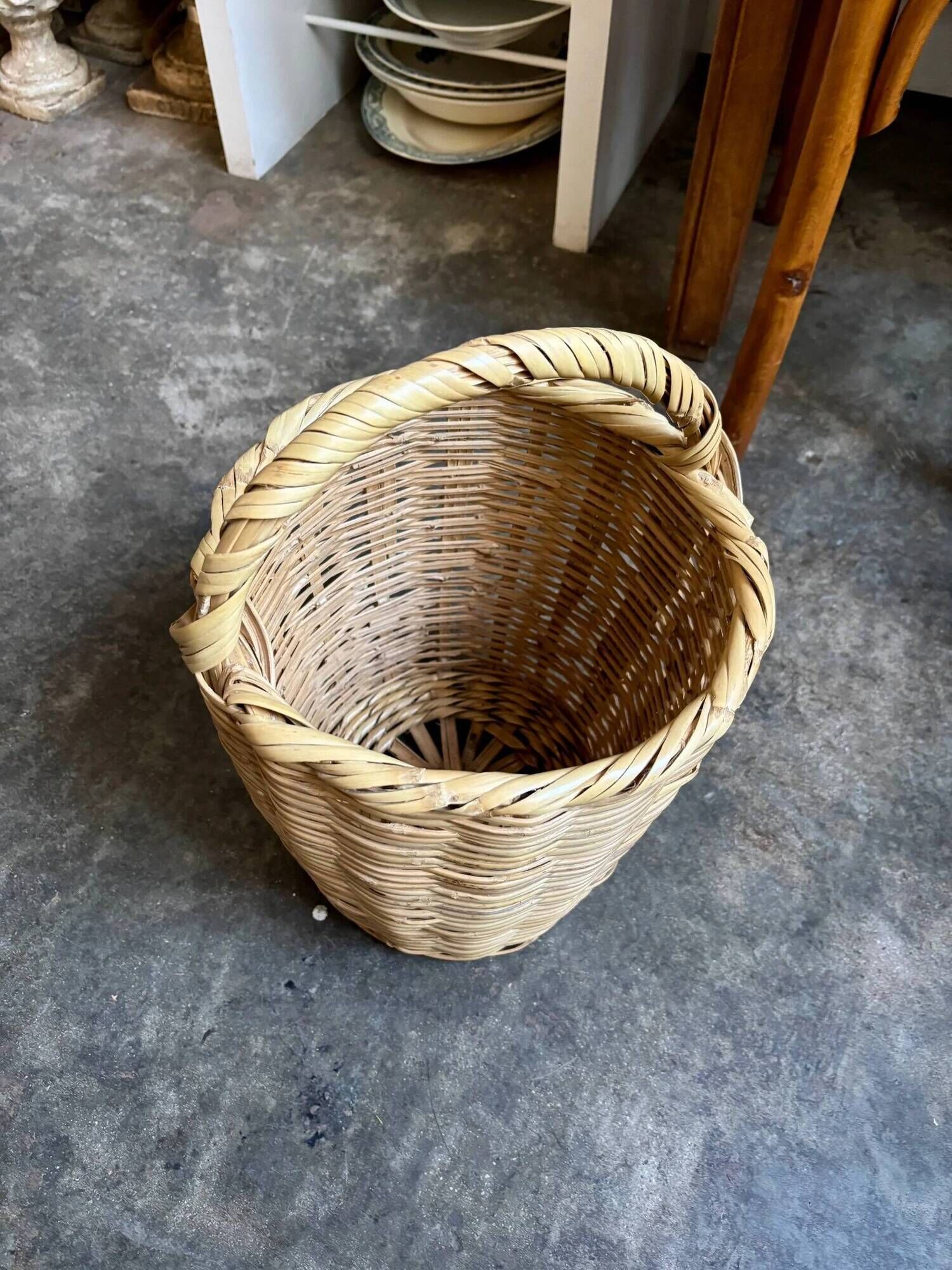 Woven rattan basket