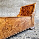 Antique chaise longue daybed Empire style walnut