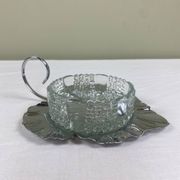 Metal and glass bowl