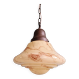 Art Deco suspension in marbled opaline, Scailmont (Belgium), 1920-30