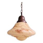 Art Deco suspension in marbled opaline, Scailmont (Belgium), 1920-30