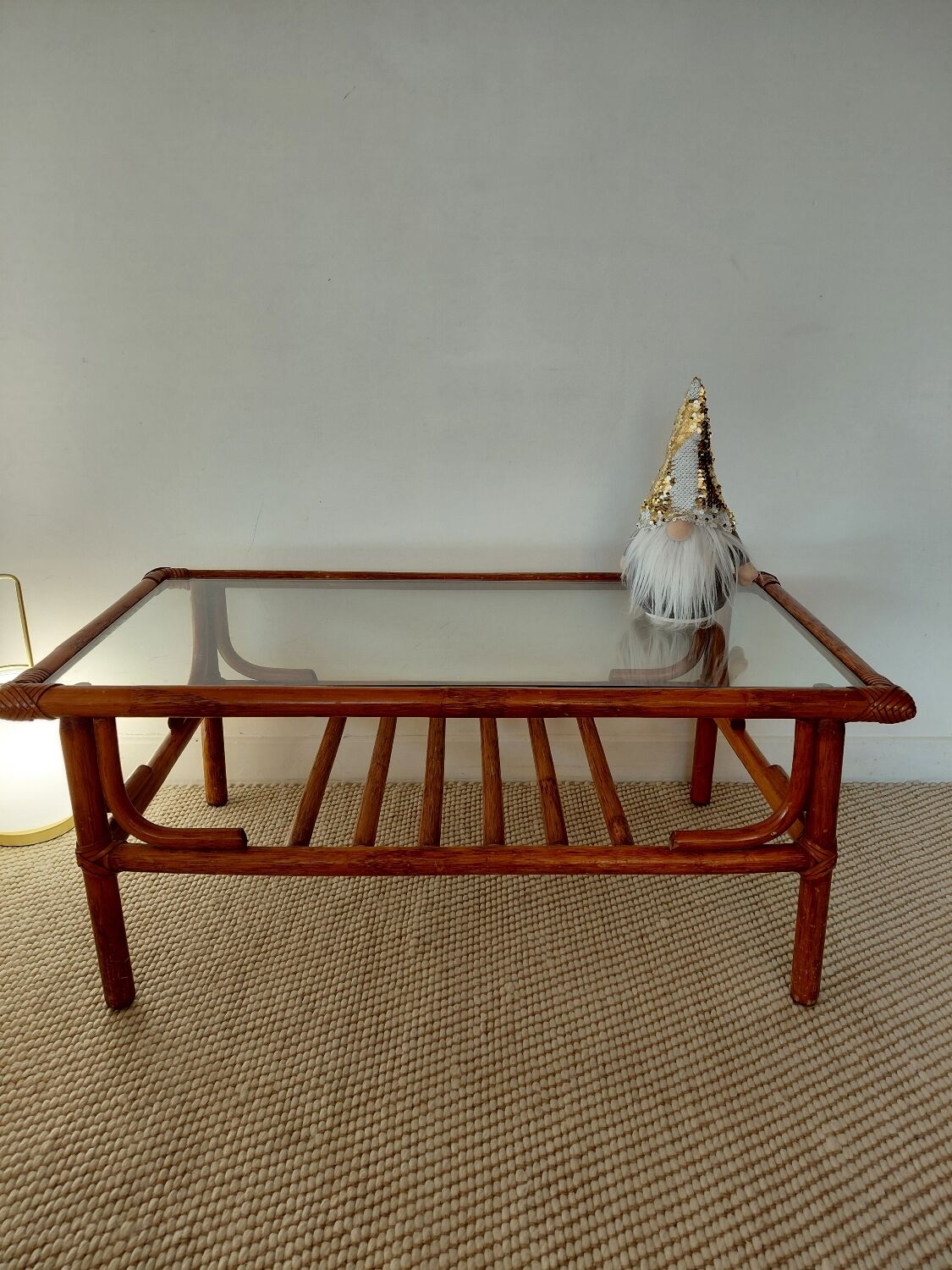 1970s rattan coffee table