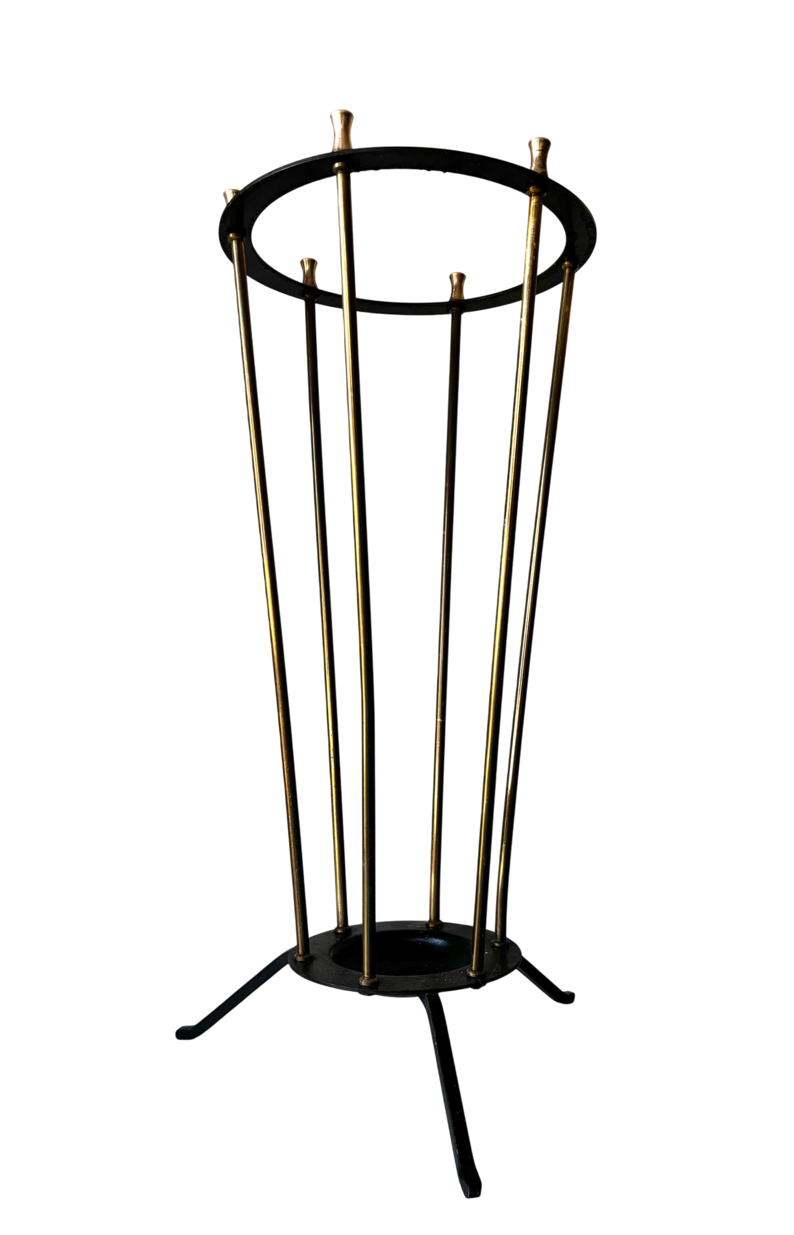 Porte-parapluie en laiton Mid Century