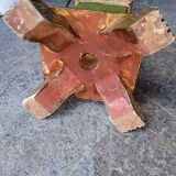 Polychrome gilded carved wood floor lamp ep 1940