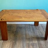 Table basse en bois blond signée Alain Gaubert (XXe siècle )