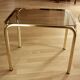 Brass side table with smoked glass plate - Vintage
