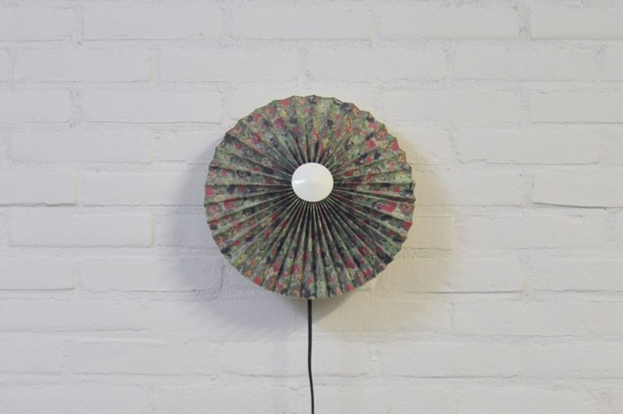 Vintage wall lamp in pleated fabric