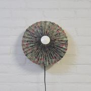 Vintage wall lamp in pleated fabric