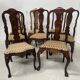 Set of eight Dutch marquetry chairs from the 19th century.