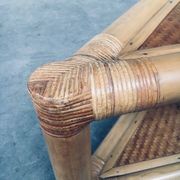 Handcrafted Bamboo Corner Table Set, 1970s, Set of 2