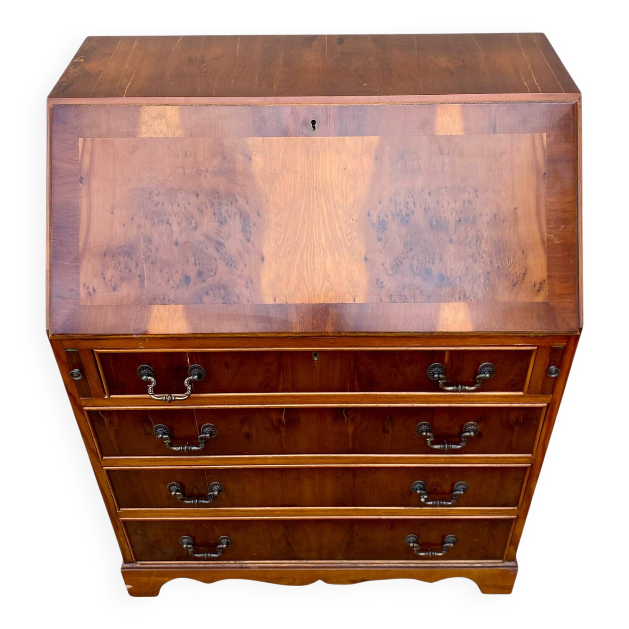 Antique walnut English secretary