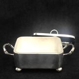 Victorian silver metal butter dish