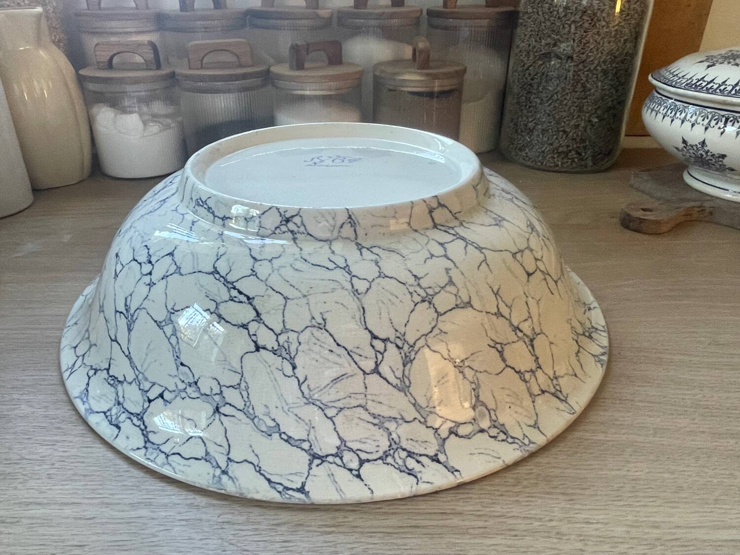 Old hollow iron earth dish J.Vieillard