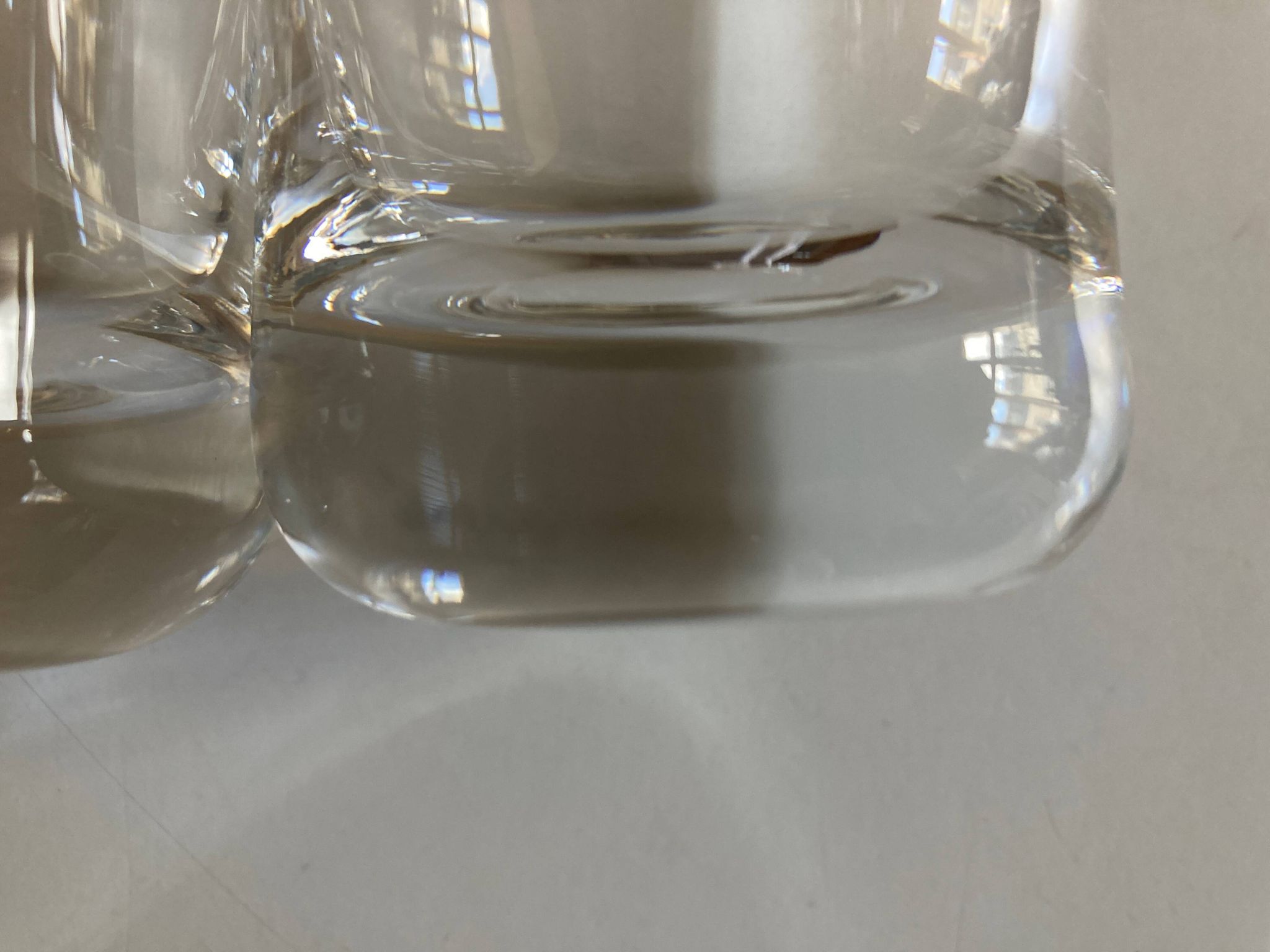 Set of 6 1970 Scandinavian crystal goblet glasses