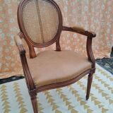 Fauteuil Louis XVI bois cannage