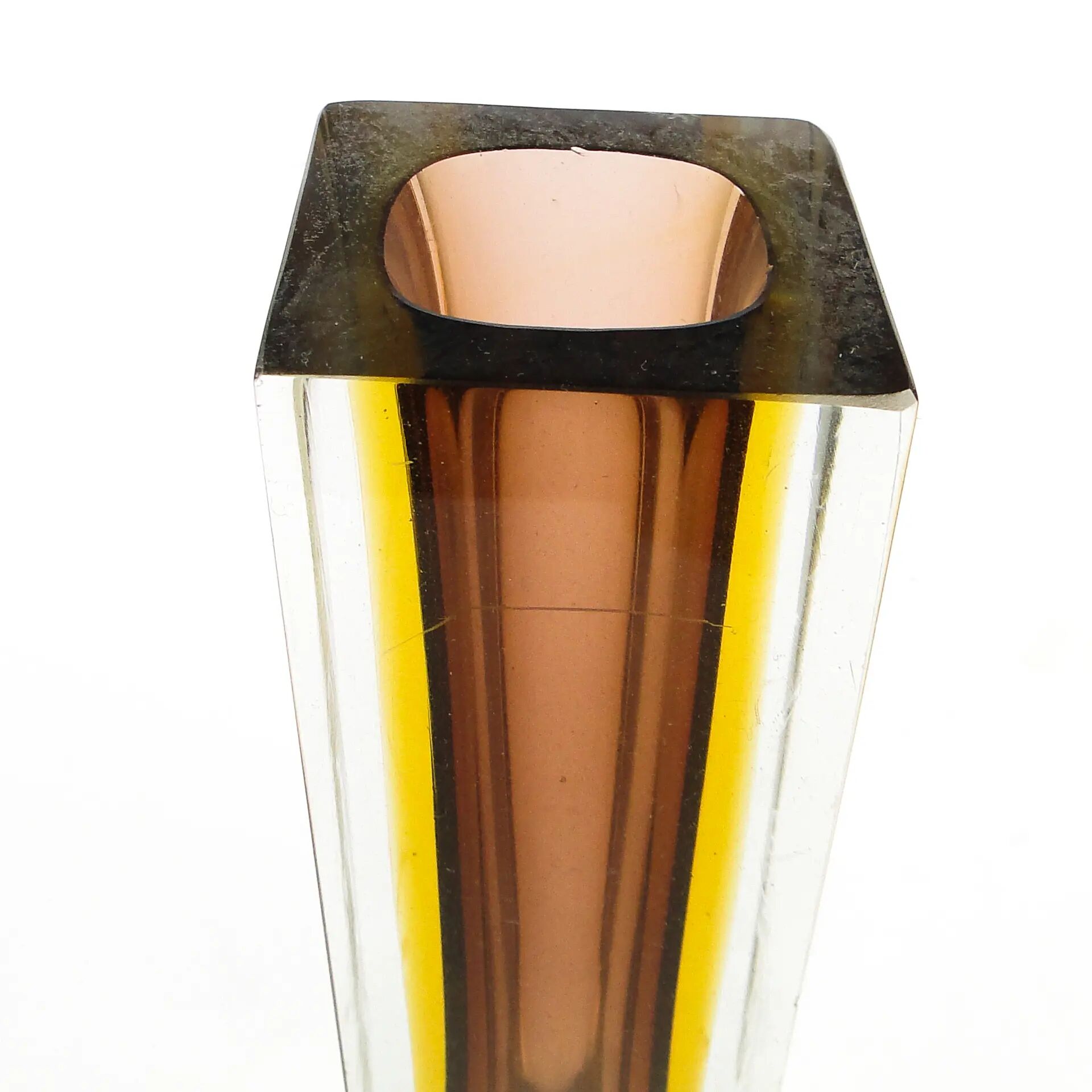 Sommerso mid-century modern vase, glass, designed by F. Poli, Italy, 1950s