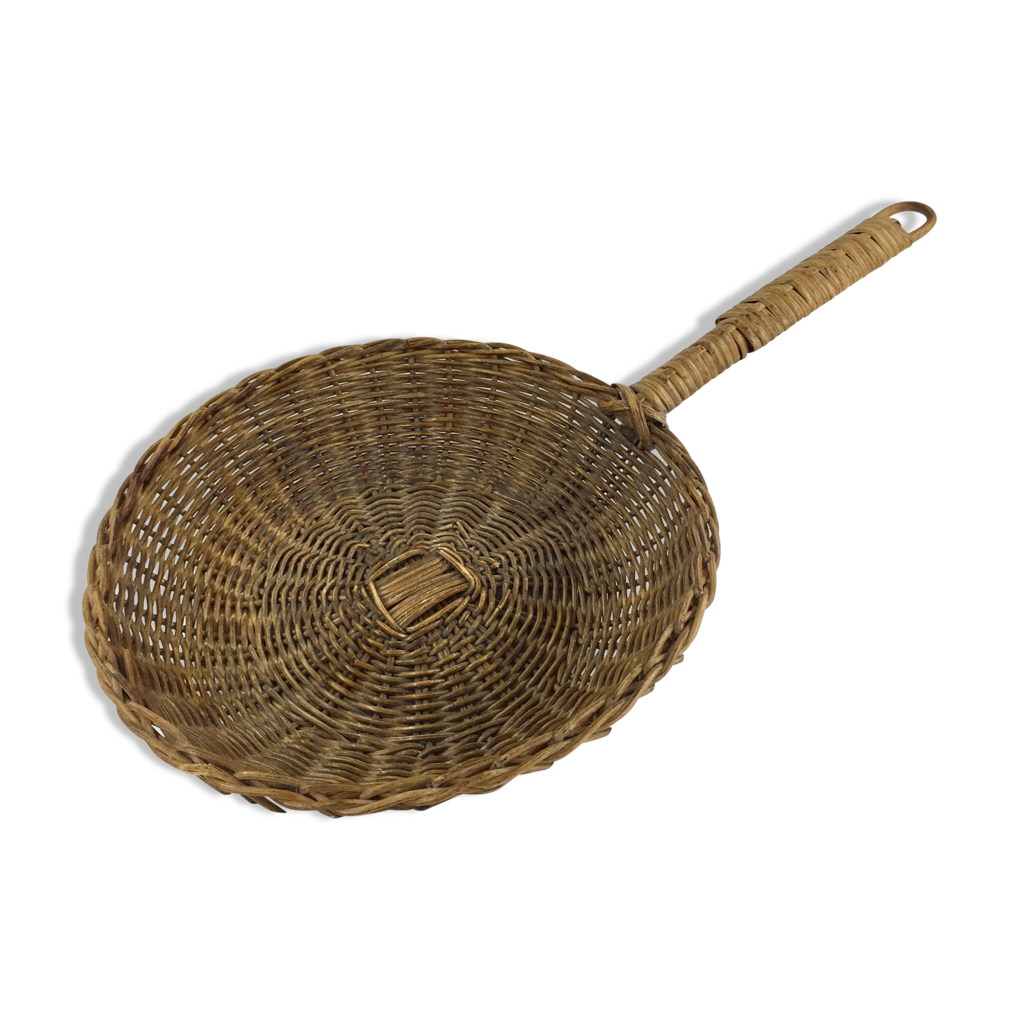 Vintage wicker and stove-shaped basket