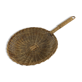 Vintage wicker and stove-shaped basket