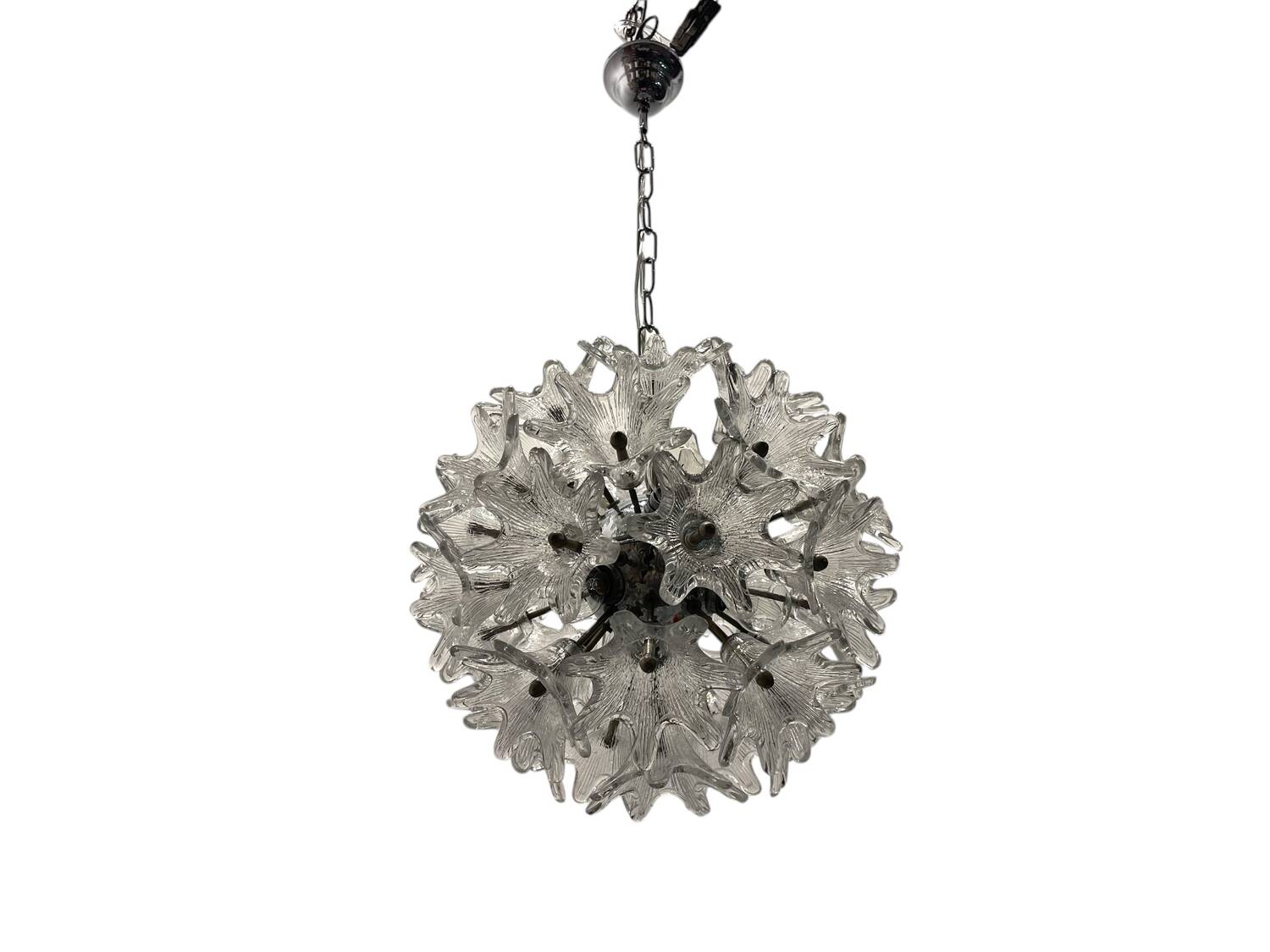 Murano Glass Flower Chandeliers by Paolo Venini for Veart, 1960s