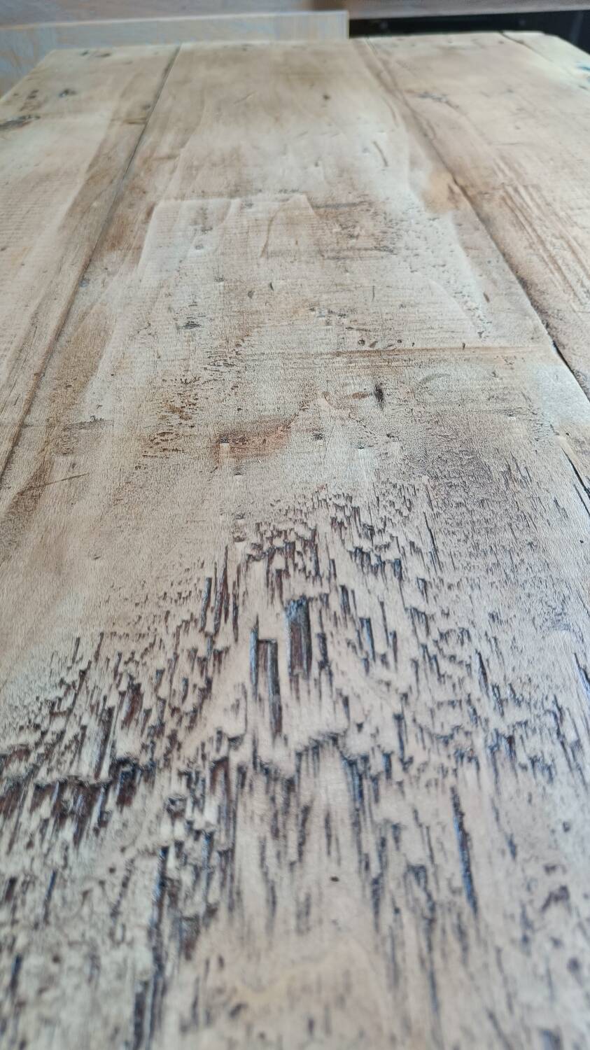 Raw wood coffee table in a country style