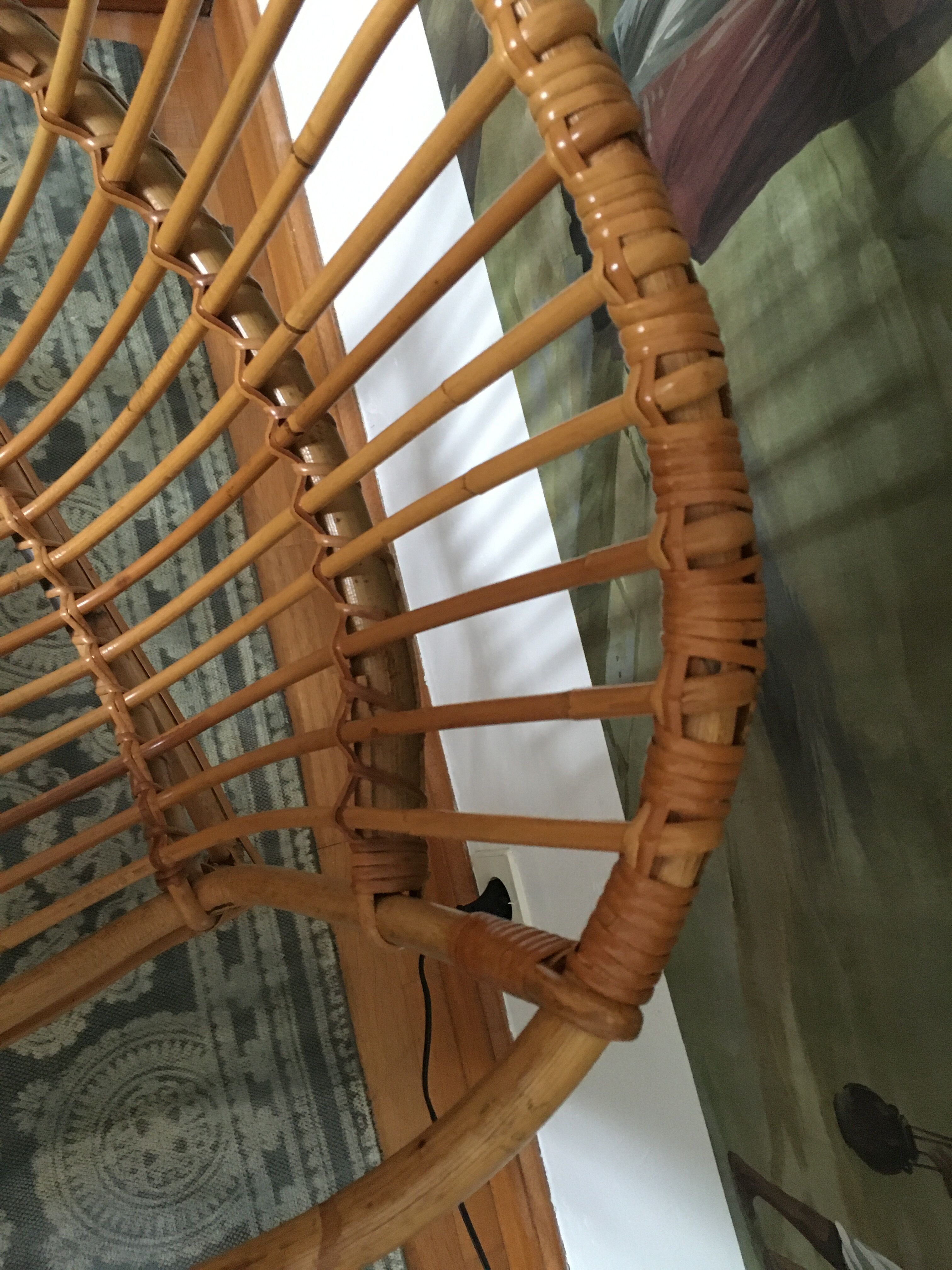 1960 rattan basket chair