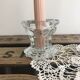 2 Reims glass candle holders