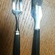 13-piece set, dessert forks and knife, stainless steel and ebony cheese.