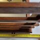 Portemanteau mural en aluminium et bois, 5 patères, de style art déco, 80 cm