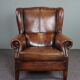 Brown sheepskin armchair