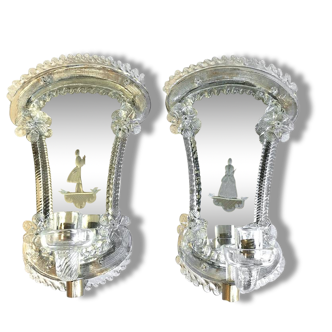 Pair of classic venetian glass wall lights