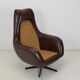 Mid-century Rotating Armchair,Leatherette,1980's.