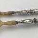 Serving cutlery, salad cutlery, in filled silver, minerva hallmarks