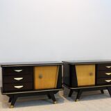 Paire de tables de chevet en bois hollandais, années 1950