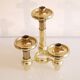 Vintage candle holder with 3 brass lights, Germany 1970