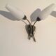 Pair of sconces opaline and brass 50s