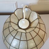 Mother-of-pearl and brass chandelier