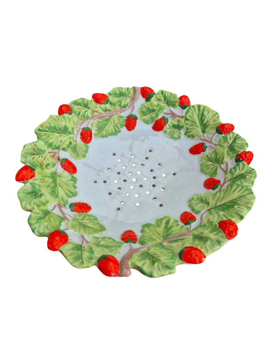 strawberry dish + slotted spoon