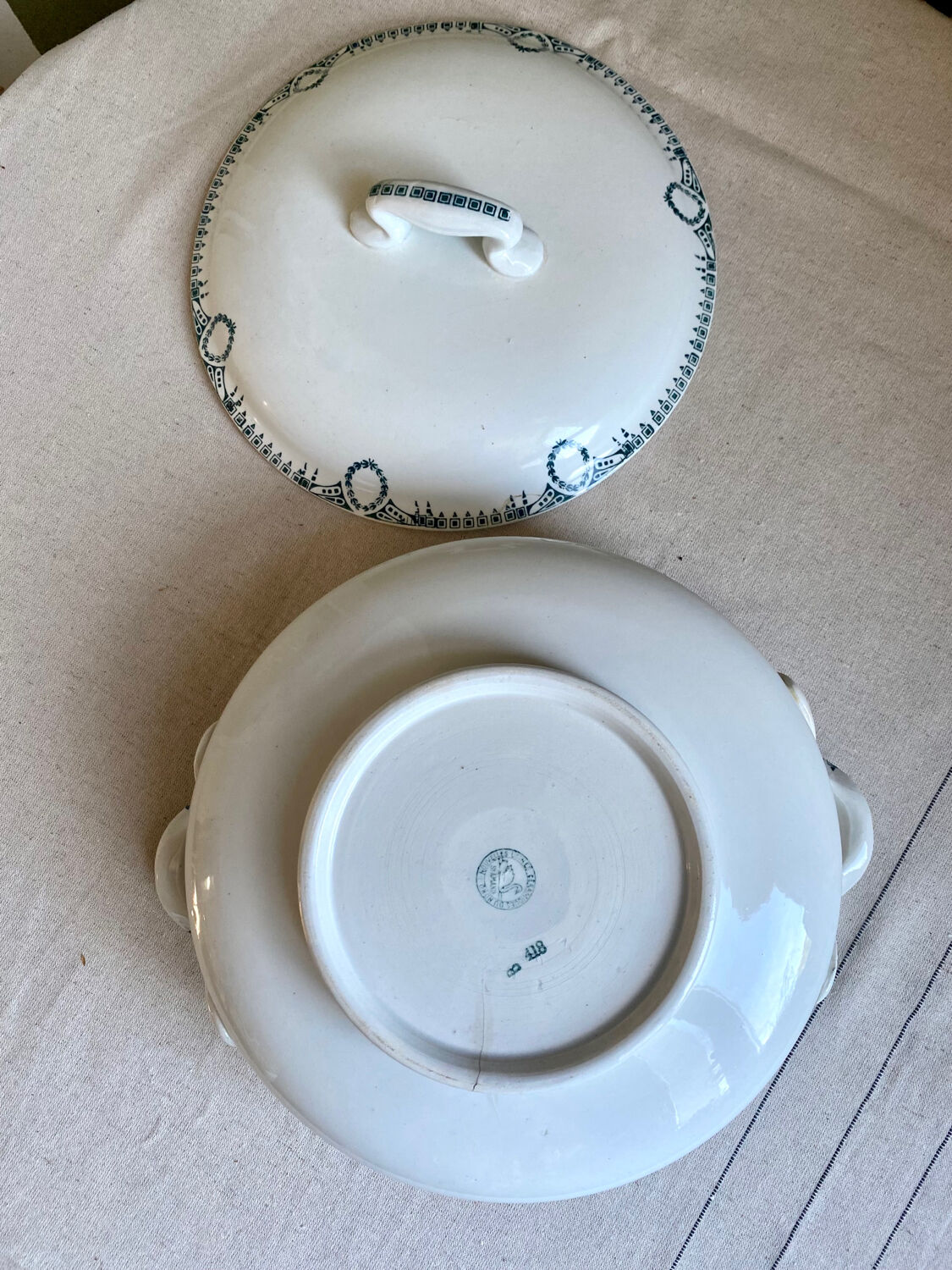 Tureen stamped new ceramic factories of North Saint Amand