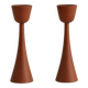 Pair of teak candlesticks – Danish design, 1960s