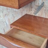 Pair of teak hanging bedside tables