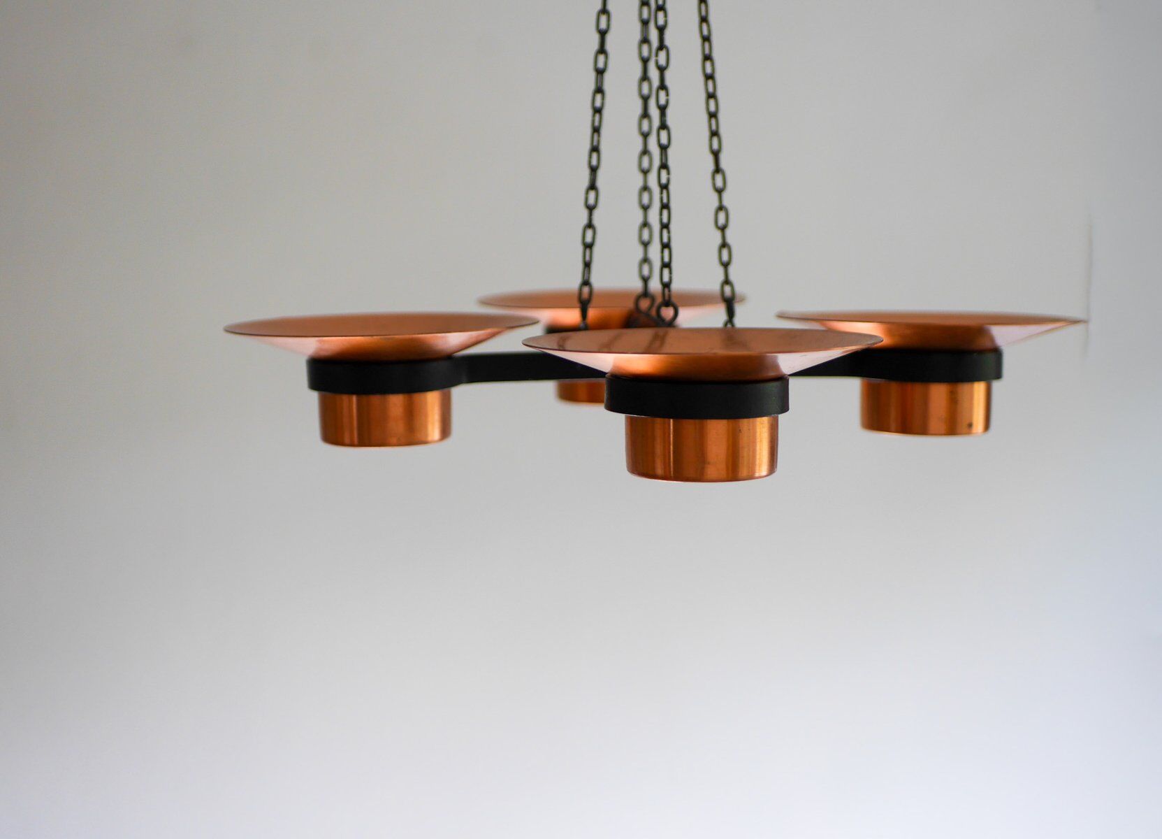 Metal and copper candleholder pendant by Carl Thore, 1975