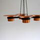 Metal and copper candleholder pendant by Carl Thore, 1975