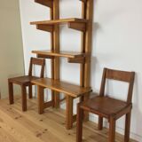 Pair of constructivist shelves made of solid wood