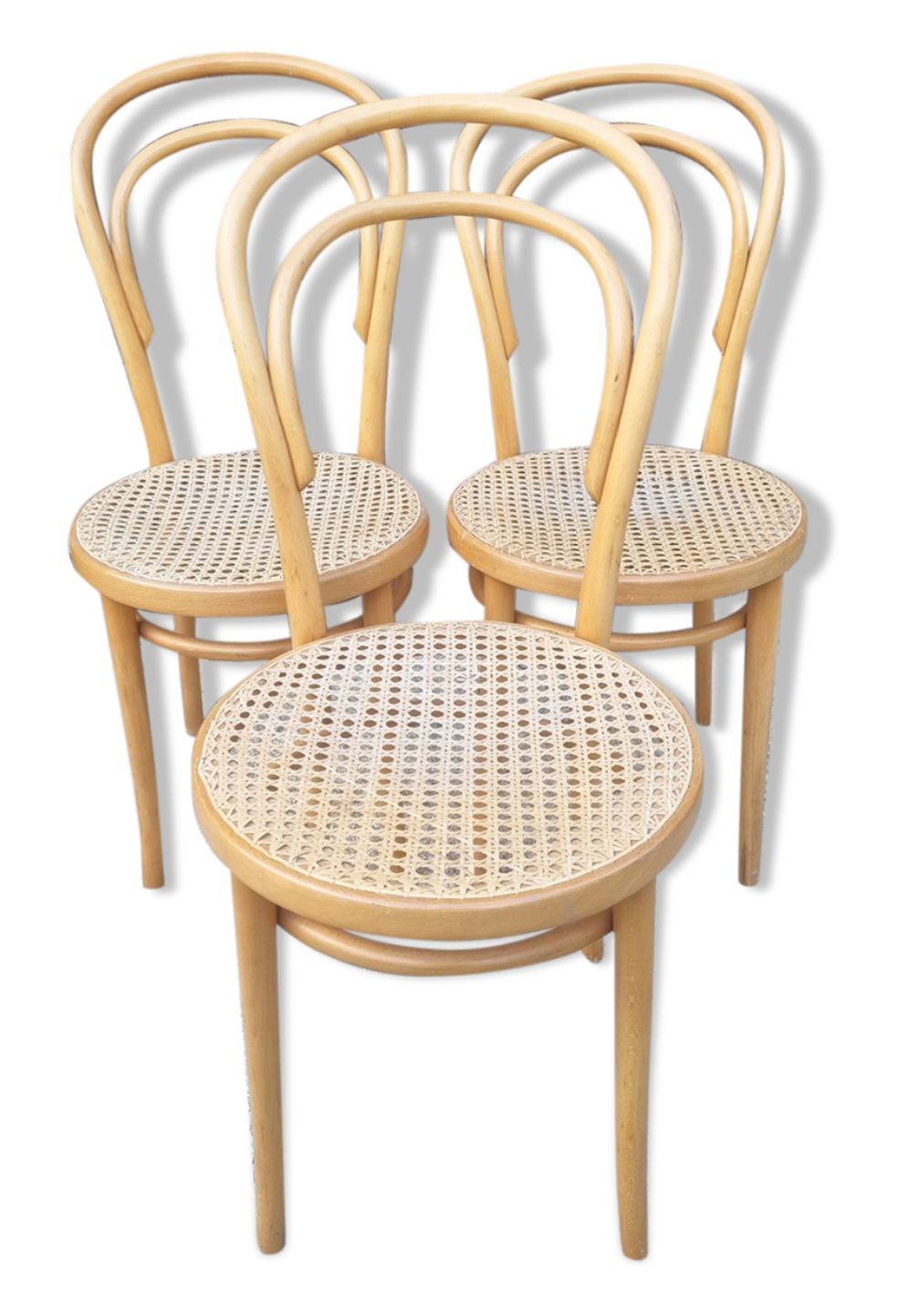 3 chairs published by ZPM Radomsko, model created by Thonet cannées N°14