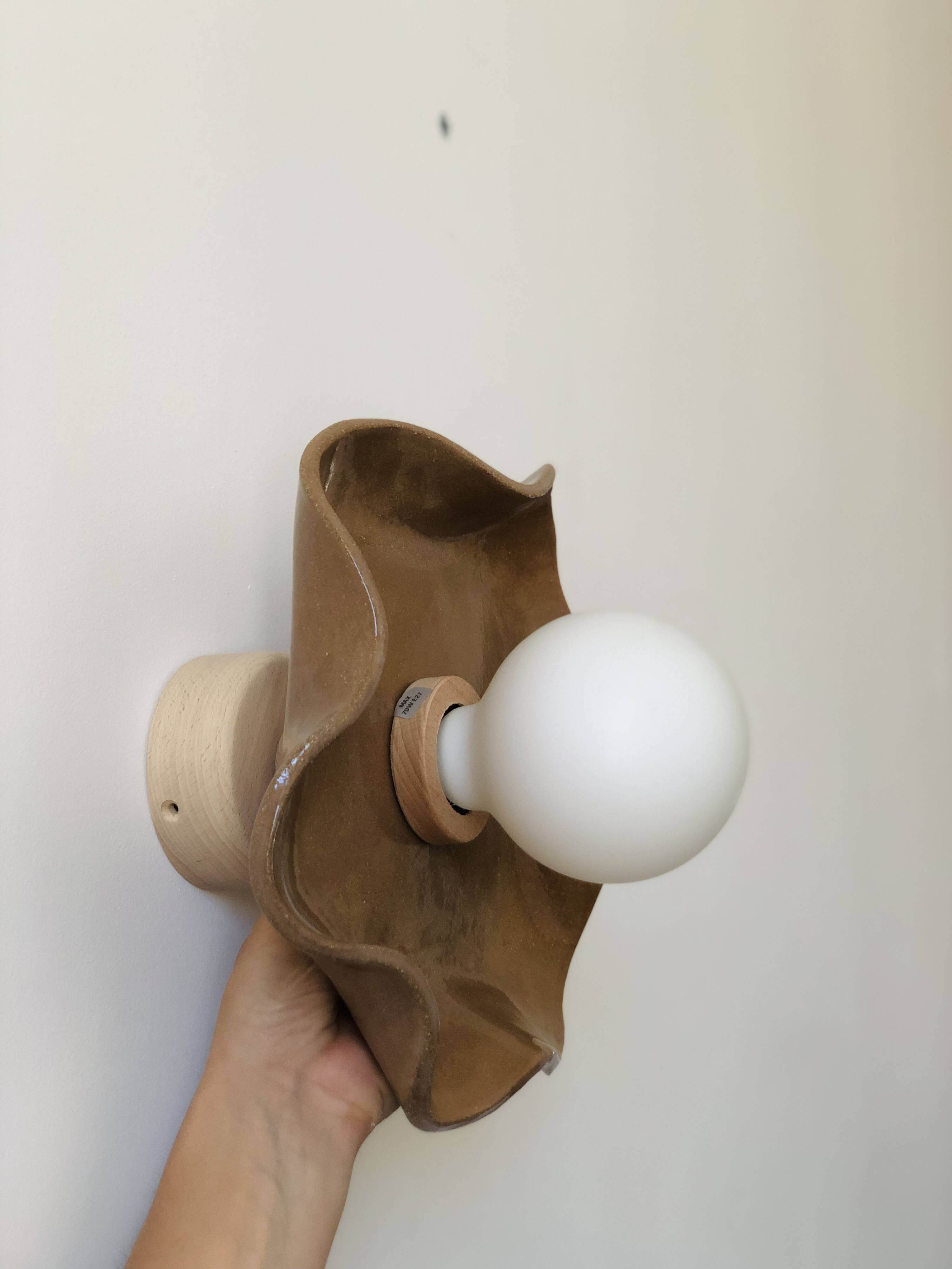 Square Coco Ceramic Wall Light - Chocolate Jelly