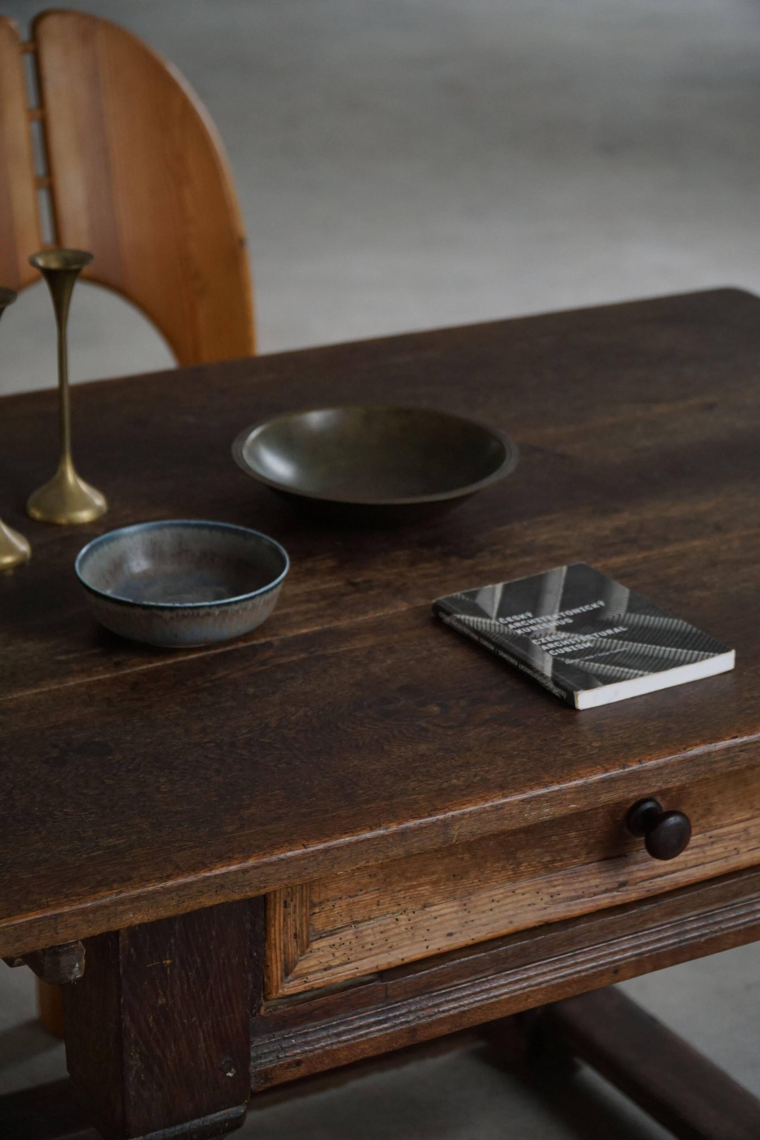 19th-century Baroque side table in oak, Danish cabinetmaker, 1800s