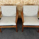 Pair of teak easy armchairs by Svend Aage Eriksen for Glostrup